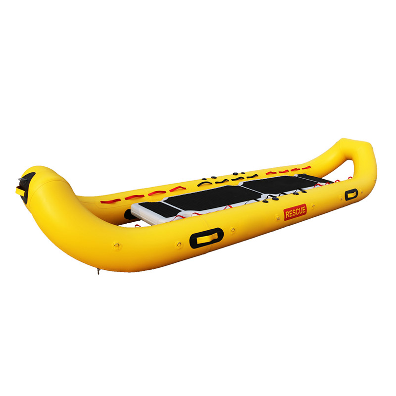 Banana-shaped life raft
